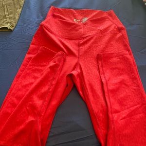 Zyia red leopard print, scrunch leggings